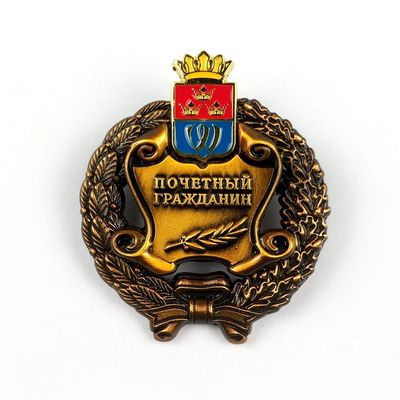 Buy Autique Metal Custom Brass Badges With Safety Pin Spin casting / Printing Process online manufacture