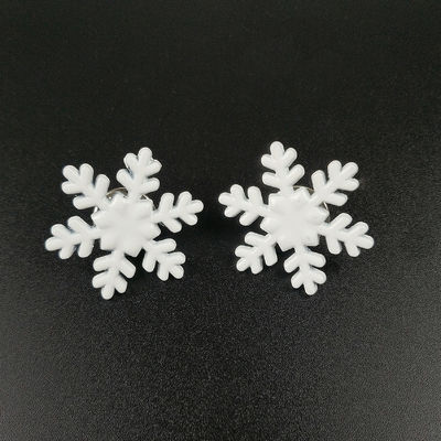 Buy Metallic Glitter Snowflake Pin Badge Custom Zinc Alloy / Iron / Brass No Minimum Quantity online manufacture