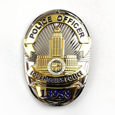 Buy Engraved Metal Enamel Custom Police Badges Single Side / Double Side online manufacture