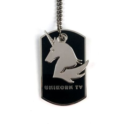 Buy Promotional Custom Logo Engraved Dog Tags / Unicorn Metal Dog Tag online manufacture