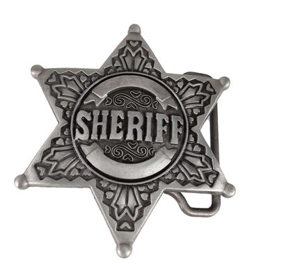 Buy Sheriff Antique Silver Metal Belt Buckle FREE Design Police Officer Belt online manufacture
