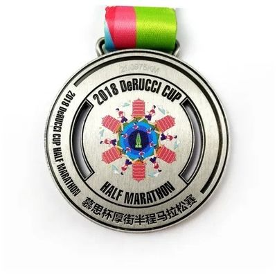 Buy 70mm Custom Race Medal / Embossing 3D Antique Silver Medal online manufacture