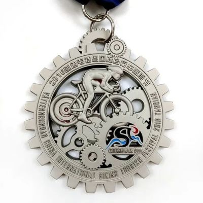 Buy Bicycle Race Awards Custom Cycling Medals Soft Enamel / Hard Enamel online manufacture