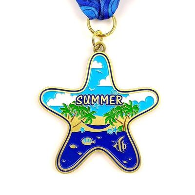 Buy Die Casting Star Shaped Personalized Medal With Lacquer Baked online manufacture