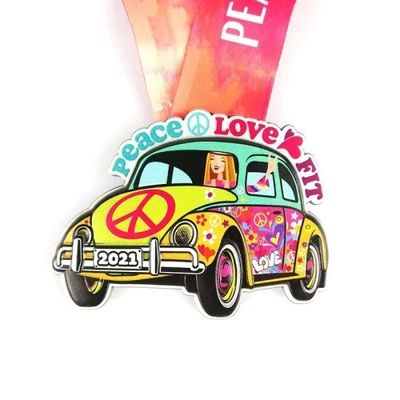 Buy Large Size Multi color Filled Zinc Alloy Metal Award Medal UV Printing Global Art Gifts online manufacture