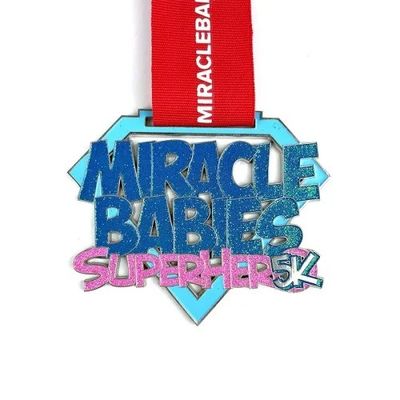 Buy Various Shapes Shining Glitter Medal With Ribbon Specialty Soft Enamel online manufacture