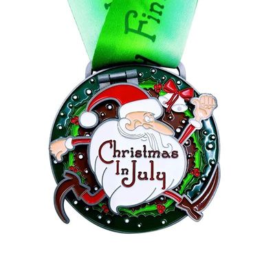 Buy July Christmas Running Medals Marathon Finisher Award Flip Top Medal online manufacture