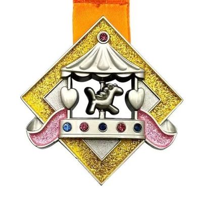 Buy 10KM Glitter Children Virtual Running Medals Souvenir Finisher Award online manufacture