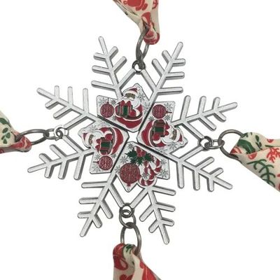 Buy Snow Shape Magnetic Combined Series Christmas Santa Medal With Ribbon Featuring online manufacture