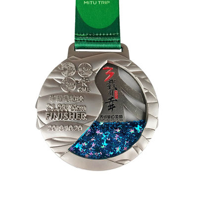 Buy Flow Glitter Medals Globe Medal Design Round Shape With Arcylic Box online manufacture