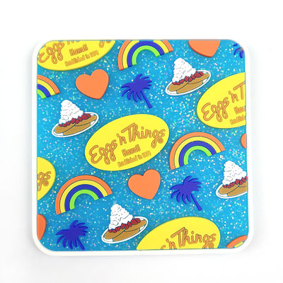 Buy Custom Promotional Pvc Rubber Coaster With Glitter online manufacture