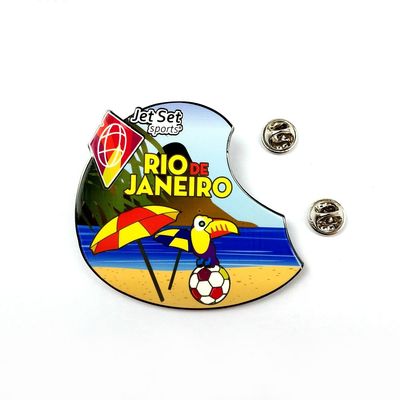 Buy CMYK Printed Metal Pin Badge With Butterfly Clutch For Sports Events online manufacture