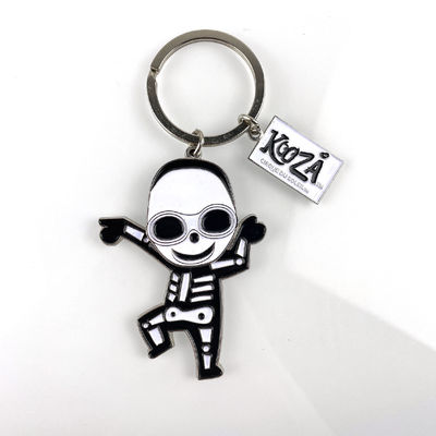 Buy Soft Enamel Zinc Alloy Keychain With Movable Skull Design For Circus-Inspired Promotion And Oversized Round Glasses online manufacture