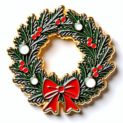 Buy Christmas Wreath Fridge Magnet With Pine Berries And Bow online manufacture