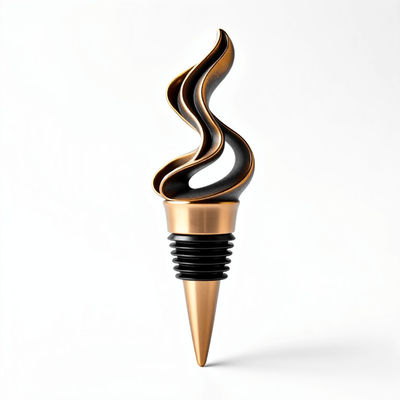 Buy Abstract Metallic Wine Stopper Artistic Flowing Design online manufacture