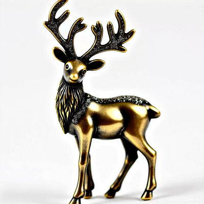 Buy Antique Metallic Plating Reindeer Ornament With Glitter Accents online manufacture