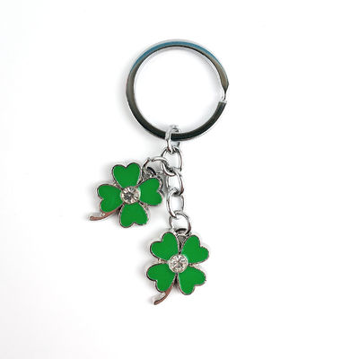 Buy Zinc Alloy Soft Enamel Four Leaf Clover Keychain Charming Good Luck Accessory online manufacture
