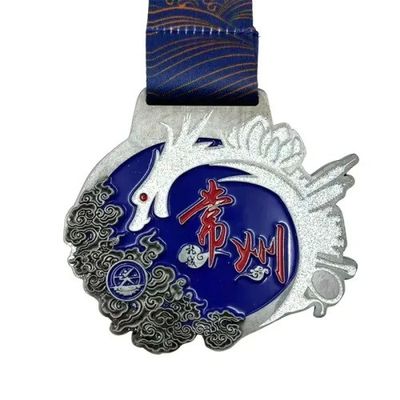 Die Struck Custom Engraved Medals Covered In Glitter Spinning Medal