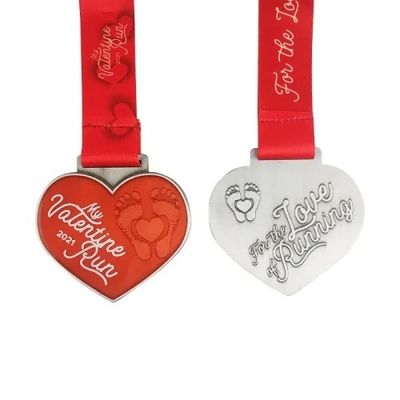 Personalized Recycle Valentines’ Day Fun Run Heart Medals Can Be Personalized With Names