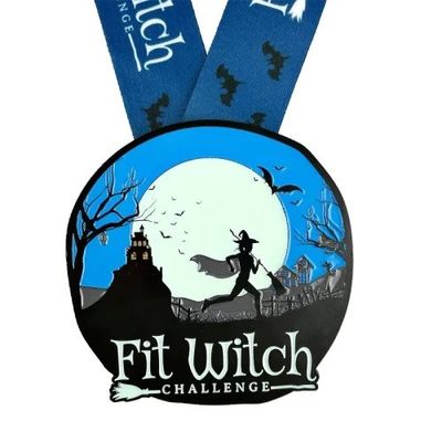Glowing Fit Witch Challenge Halloween Medal / Custom Made Medals