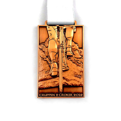 Cycling Road Race Challenges Custom Finisher Medals Design In Gold Silver And Bronze