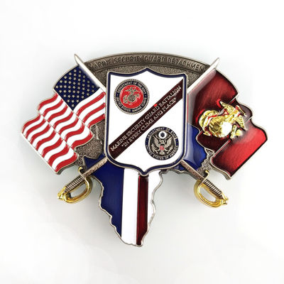 Custom Sliver And Shiny Gold Bicolor Challenge Coin For Promotion