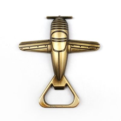 Metallic Design Die-cast Airplane Bottle Opener for Die-cast Style and Metallic Colors in Design