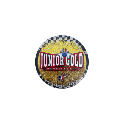 Personalized Junior Gold Glitter Acrylic Fridge Magnet – A Shiny Tribute to Championship Spirit