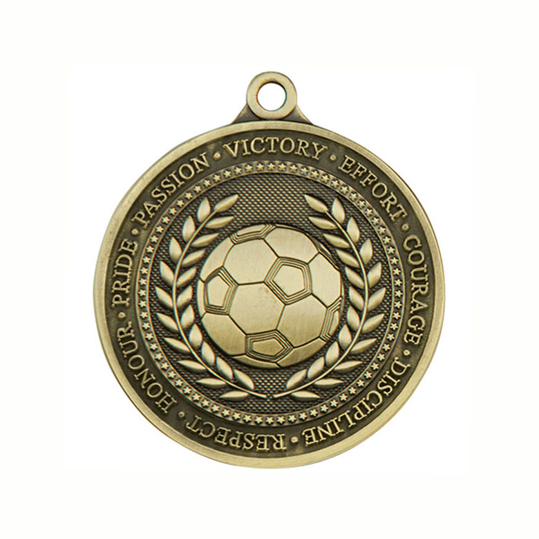3D antikna zlatna fudbalska medalja