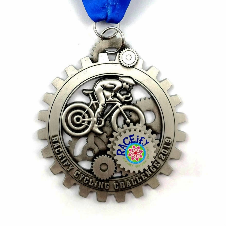 3D Cycling Medal with Customized Lanyard
