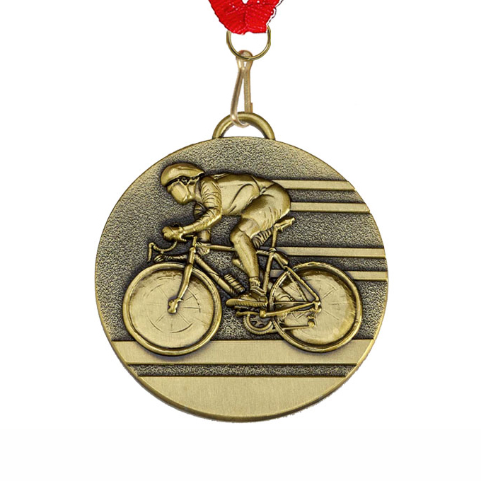 Antique Gold Cycling Medal