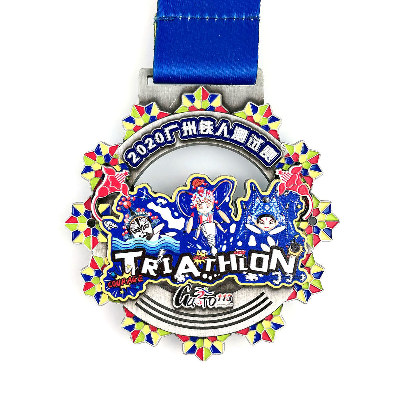 Medalla de triatlón 3D a medida con impresión UV