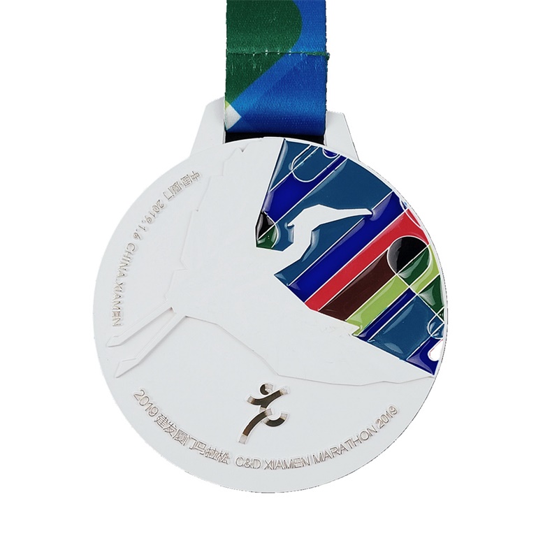 Bespoke Bicolor Marathon Medal - Shiny Gold and White
