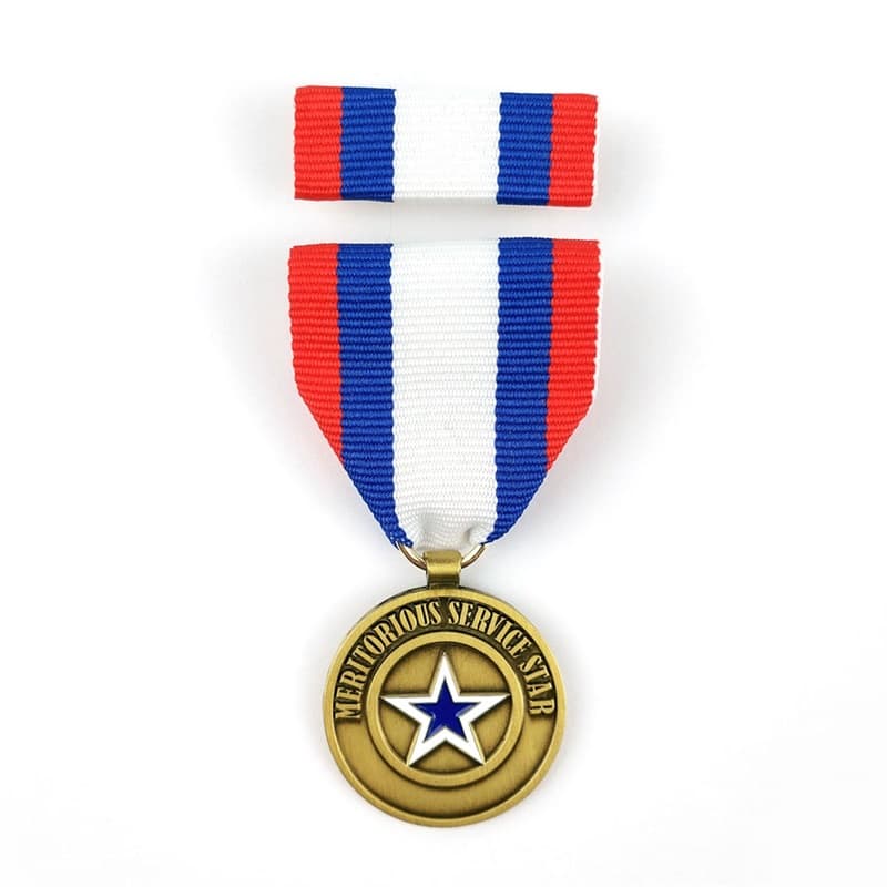 Bespoke Meritorious Service Star Medal - Anti Gold