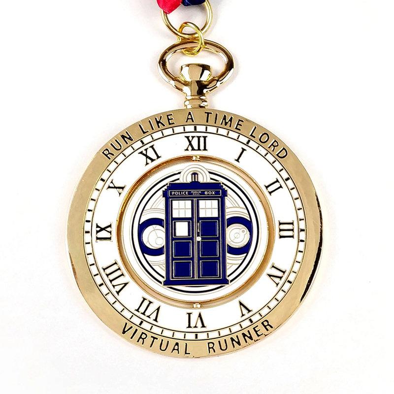 Bespoke Shiny Gold Virtual Run Medal with Custom Lanyard
