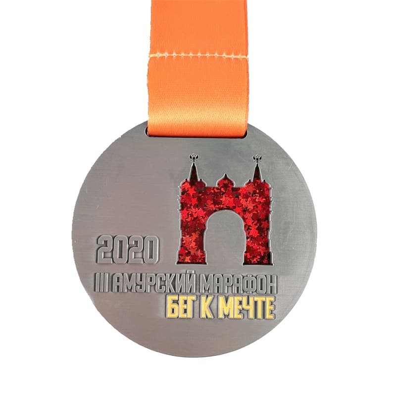 Bespoke Winter Run Medal with Sparkle Floating Star Flakes