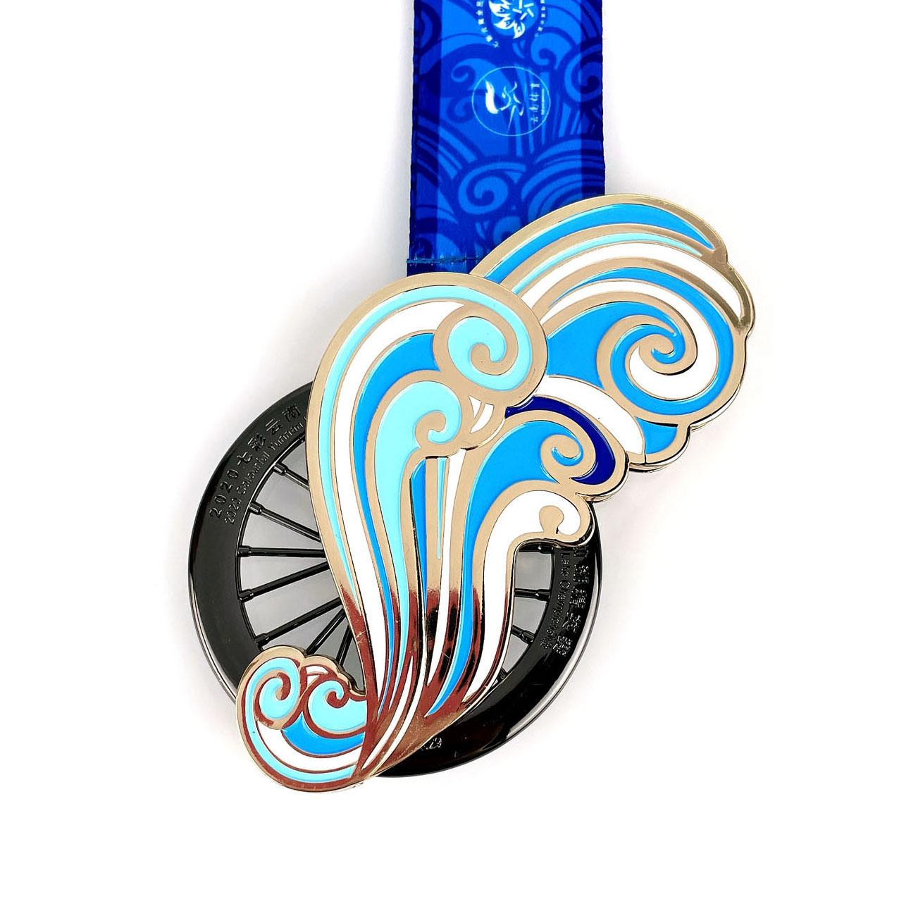 Custom Gold Cycling Medal with Spinning Wheel