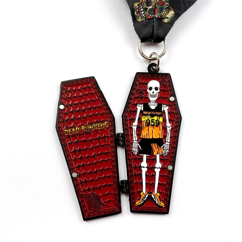 Custom Virtual Dead Running Halloween Medal with Hinge