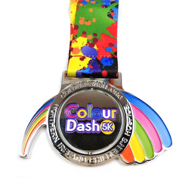Medalie personalizată Color Dash 5K Charity Run Spinner