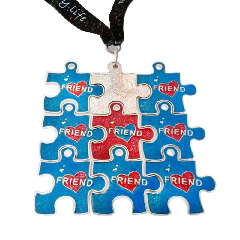 Customized Fun Run Series Interlocking Puzzle Medal - 9 Stages