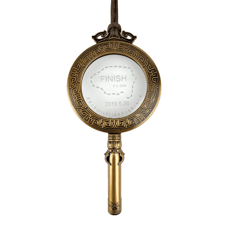Customized Magnifying Glass 5KM Finisher Medal
