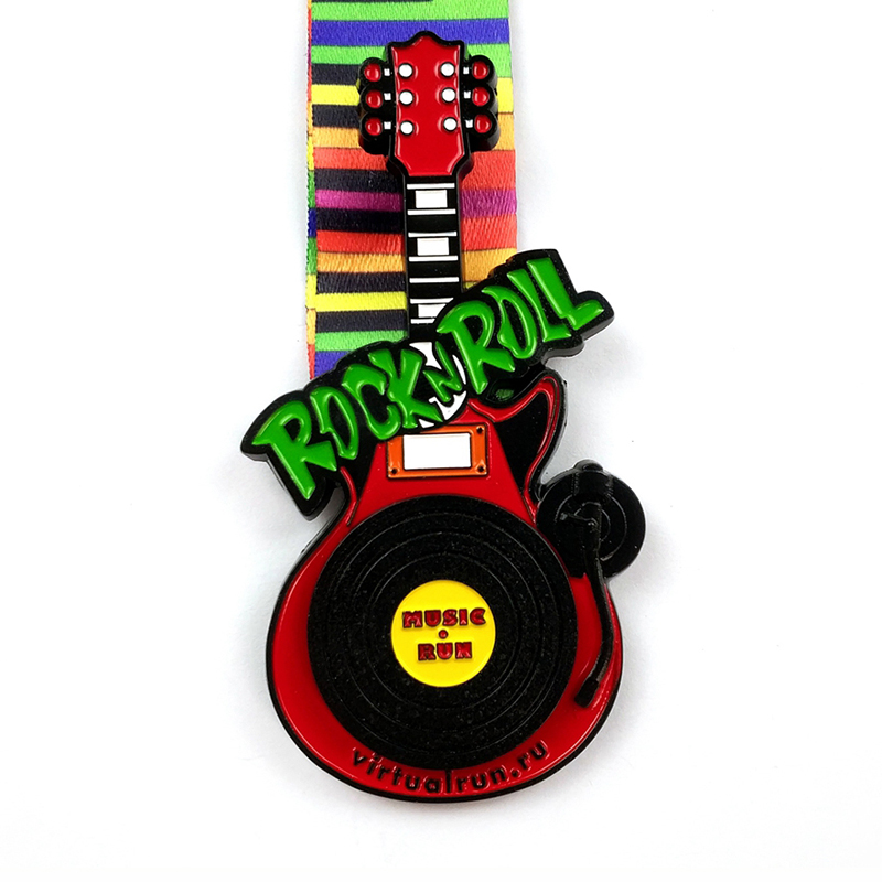 Customized Rock N Roll Guitar Medal for Virtual Music Run