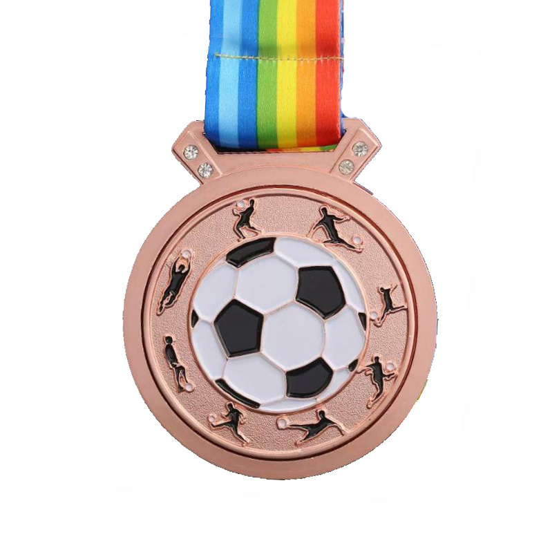 Dostosowany medalion piłkarski ze spersonalizowaną wstążką