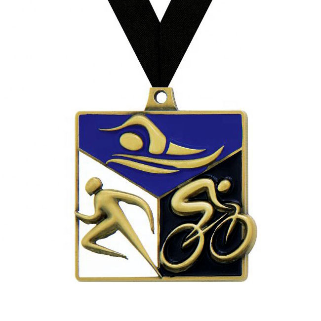 2 Gold Triathlon Medal Award with Free Custom Engraving Prime Triathlon Medals