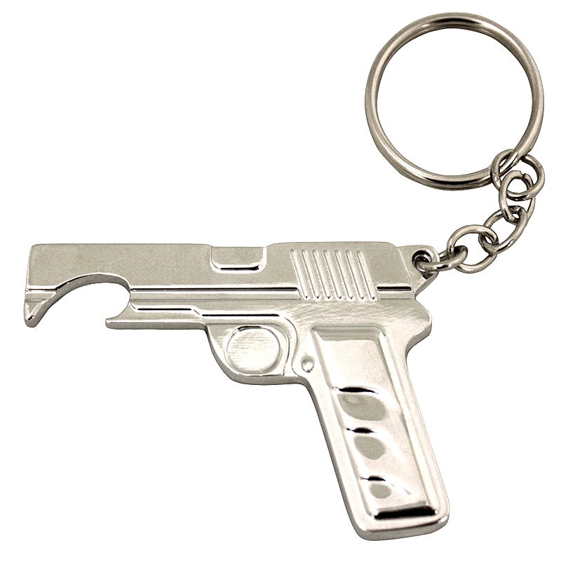 Gun Shaped Bottle Opener Keychain