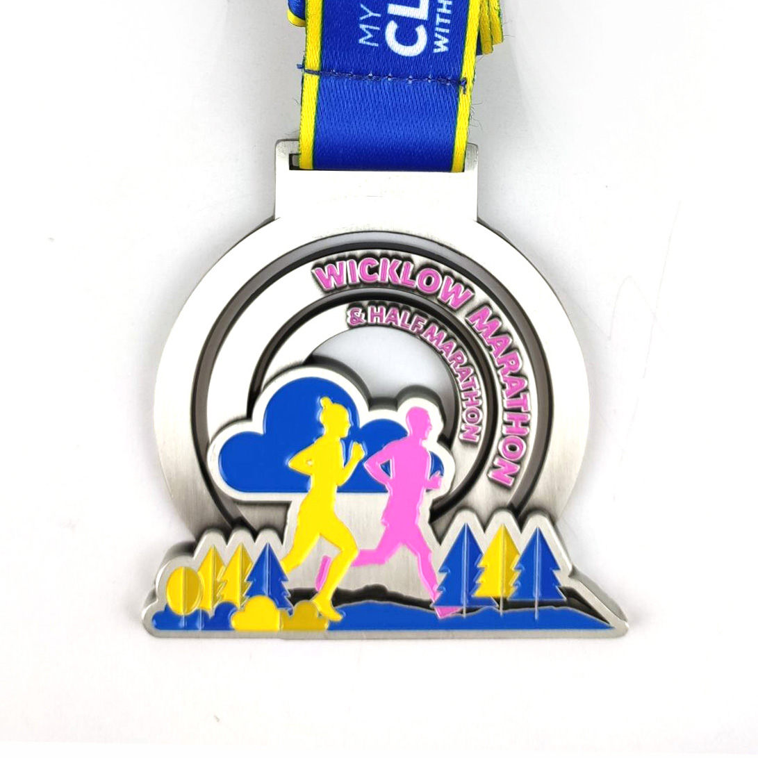 Marathon and Half Marathon Medal with Personalized Lanyard