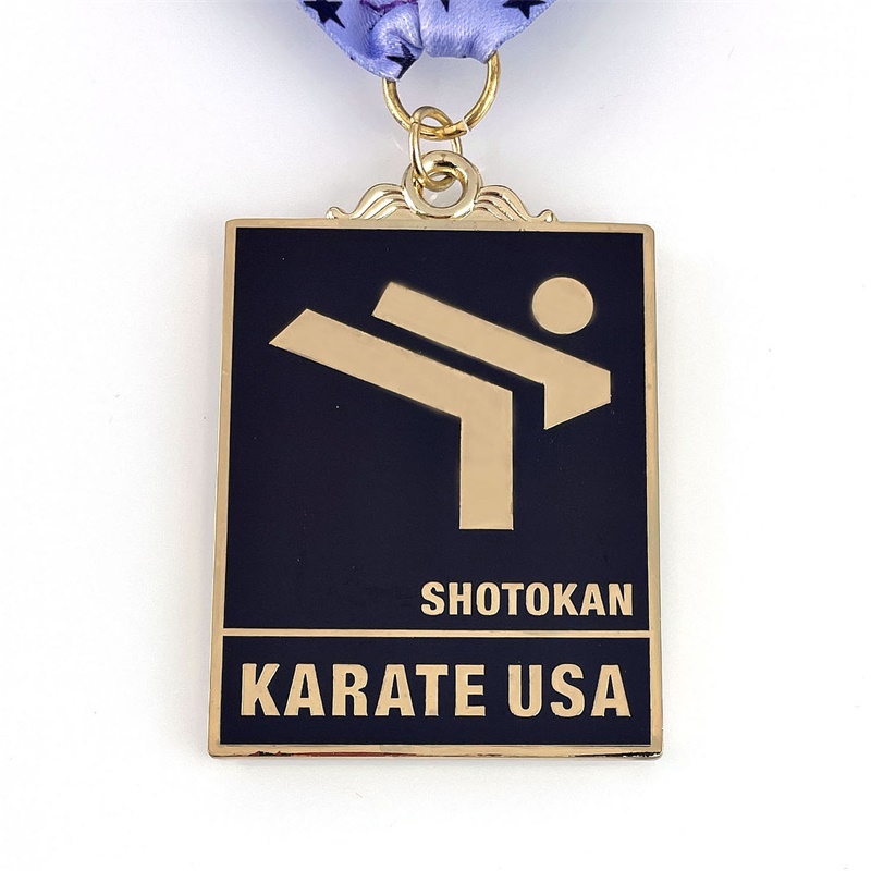 Personalized Enameled Karate Medal