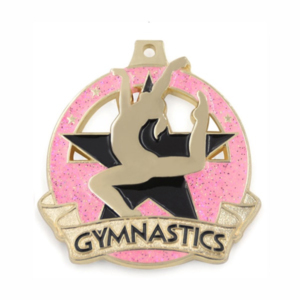 Personalized Glittering Gymnastic Medal - Floor Exercise