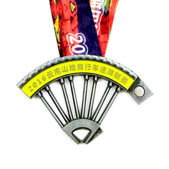 Personalized Hollow Bike Wheel Cycling Medal