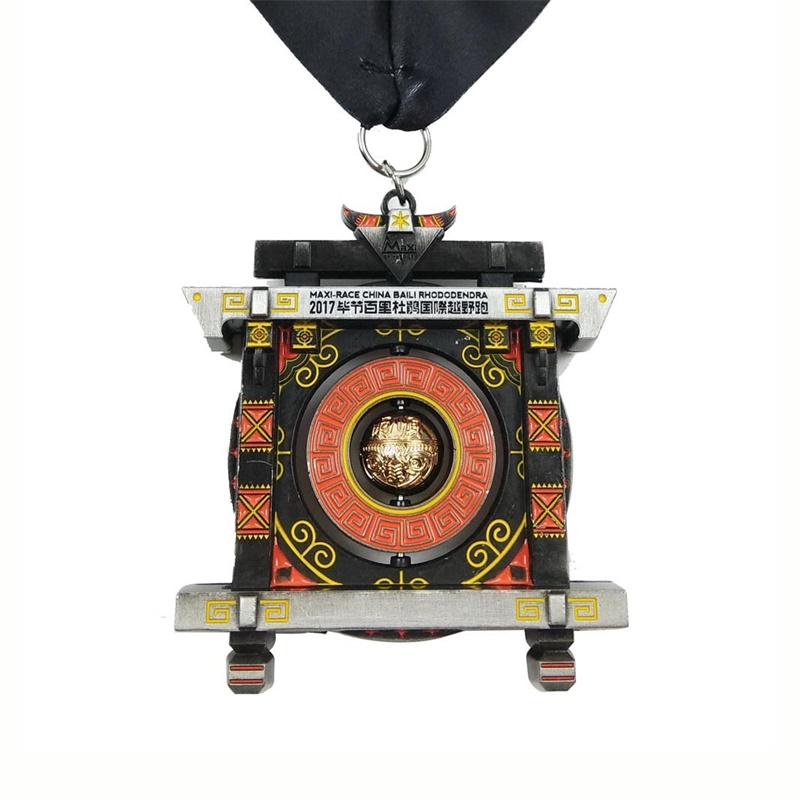 Personalisierte Max Race Running 3D-Medaille mit 2 Spinnern